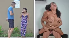 تشغيل في سن المراهقة الكولومبية الصغيرة يأخذ ديك كبيرة في مواقف متعددة