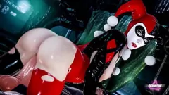 تشغيل 3D Harley Quinn يحصل على المتشددين مع Arkham Knight's Big Cock