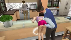 Riproduci Sims 4: La matrigna cattura il patrigno pervertito perforare la figa della figliastra